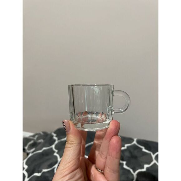 Bermioli Rocco set of 2 coffee espresso clear glass cups made in Italy - Picture 7 of 10